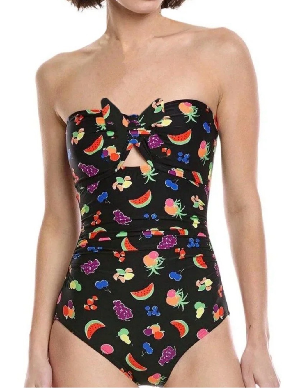 Kate Spade Black Fruit-Print One-Piece Swimsuit